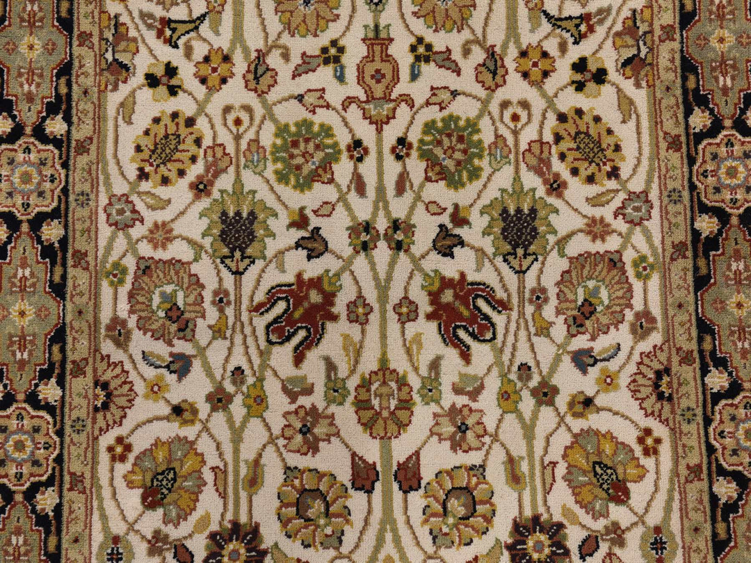 2'8" x 6'1" New Hand Knotted Ivory Wool Runner Oriental Rug - MOA10278363