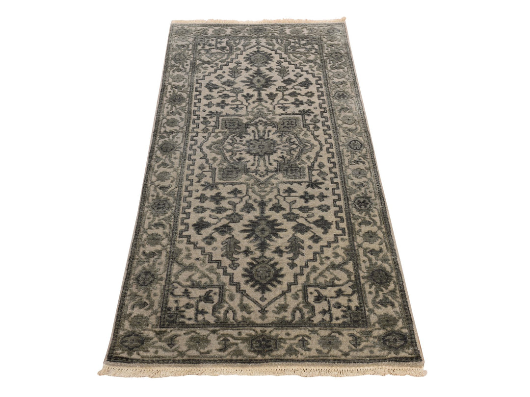2'6" x 6'0" New Hand Knotted Brown Wool & Silk Runner Oriental Rug - MOA10278364