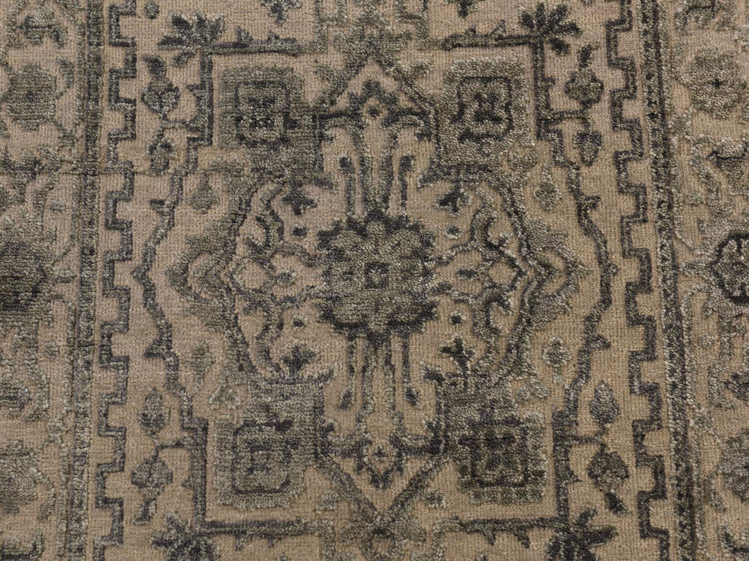 2'6" x 6'0" New Hand Knotted Brown Wool & Silk Runner Oriental Rug - MOA10278364