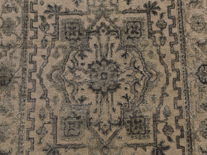 2'6" x 6'0" New Hand Knotted Brown Wool & Silk Runner Oriental Rug - MOA10278364