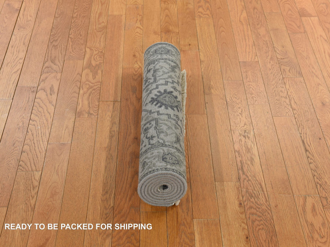 2'6" x 6'0" New Hand Knotted Brown Wool & Silk Runner Oriental Rug - MOA10278364