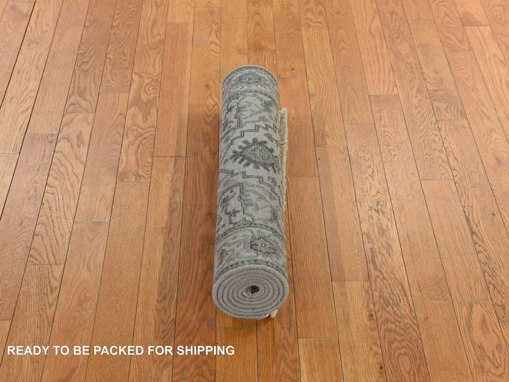 2'6" x 6'0" New Hand Knotted Brown Wool & Silk Runner Oriental Rug - MOA10278364