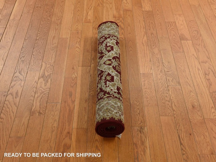 3'1" x 5'0" New Hand Knotted Red Wool Rectangle Oriental Rug - MOA10278365