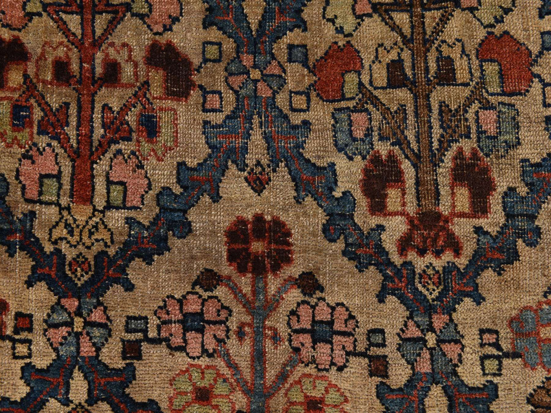 12'2" x 14'7" Vintage Hand Knotted Brown Wool Rectangle Oriental Rug - MOA10278367