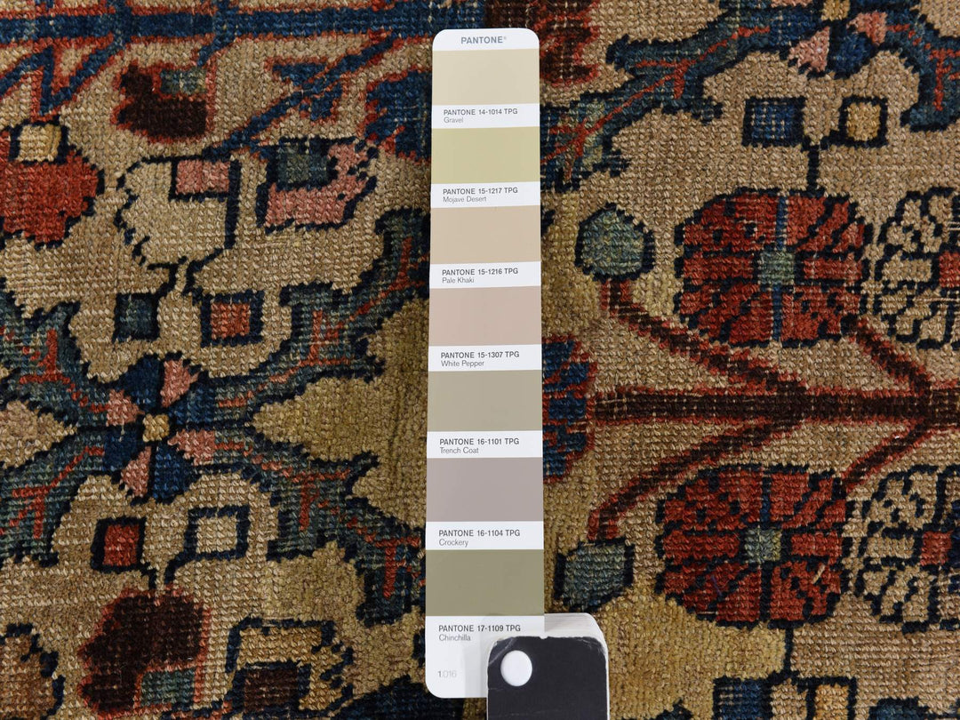 12'2" x 14'7" Vintage Hand Knotted Brown Wool Rectangle Oriental Rug - MOA10278367