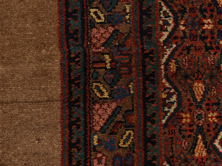 3'2" x 15'0" Vintage Hand Knotted Brown Wool Runner Oriental Rug - MOA10278368