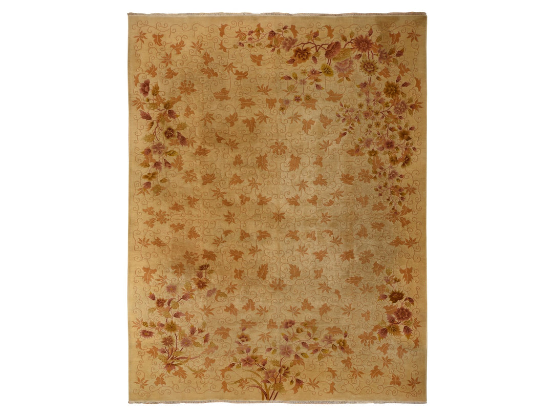 8'10" x 11'8" Vintage Hand Knotted Brown Wool Rectangle Oriental Rug - MOA10278369