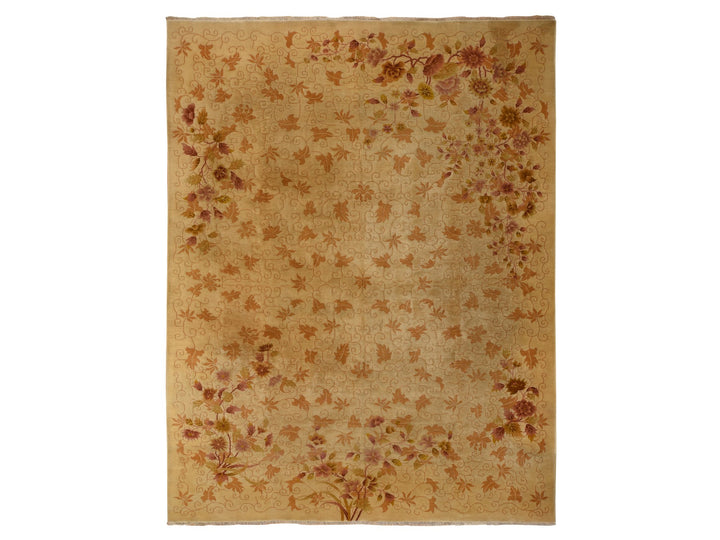 8'10" x 11'8" Vintage Hand Knotted Brown Wool Rectangle Oriental Rug - MOA10278369