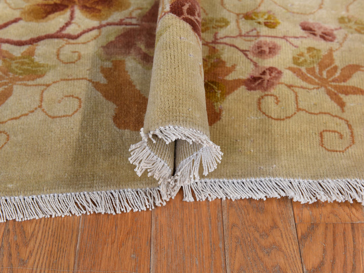8'10" x 11'8" Vintage Hand Knotted Brown Wool Rectangle Oriental Rug - MOA10278369