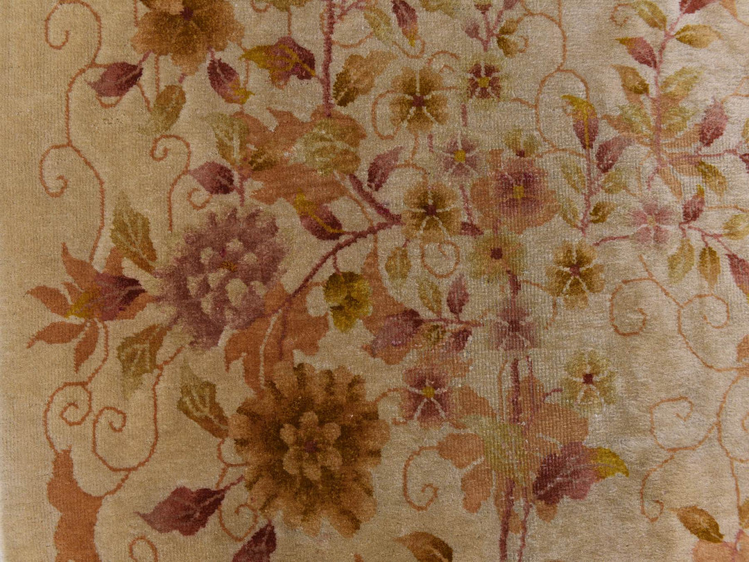 8'10" x 11'8" Vintage Hand Knotted Brown Wool Rectangle Oriental Rug - MOA10278369