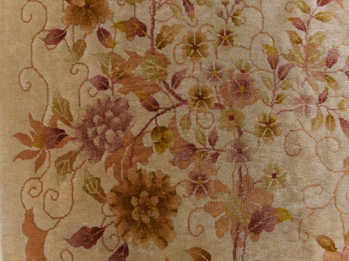 8'10" x 11'8" Vintage Hand Knotted Brown Wool Rectangle Oriental Rug - MOA10278369