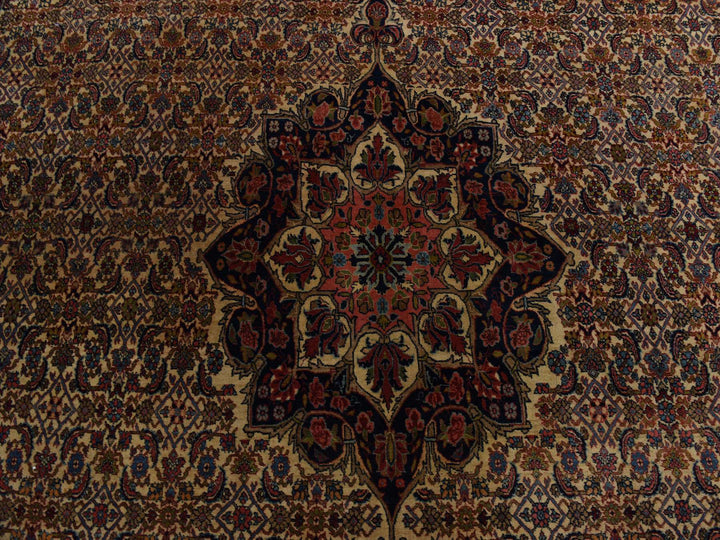 10'5" x 13'8" Vintage Hand Knotted Yellow Wool Rectangle Oriental Rug - MOA10278373