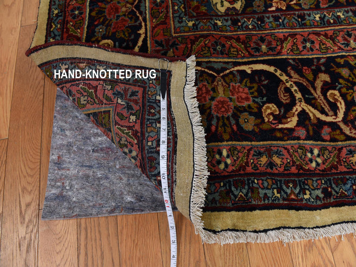 10'5" x 13'8" Vintage Hand Knotted Yellow Wool Rectangle Oriental Rug - MOA10278373