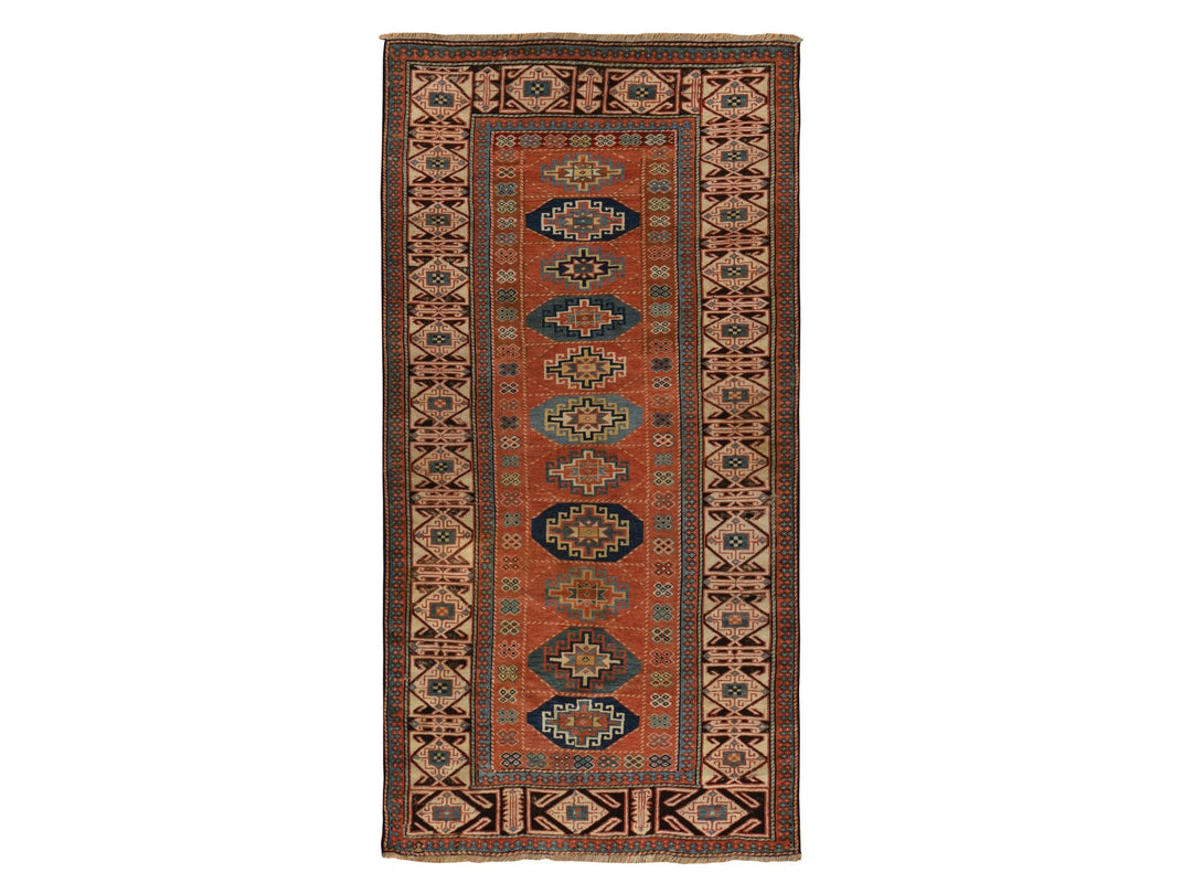 3'9" x 8'4" Vintage Hand Knotted Red Wool Runner Oriental Rug - MOA10278374