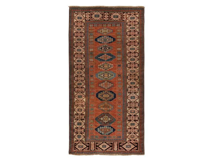 3'9" x 8'4" Vintage Hand Knotted Red Wool Runner Oriental Rug - MOA10278374