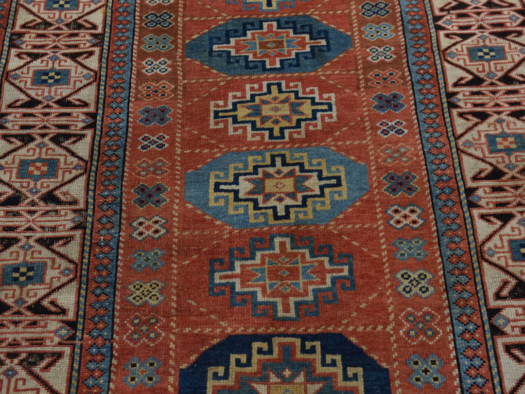 3'9" x 8'4" Vintage Hand Knotted Red Wool Runner Oriental Rug - MOA10278374