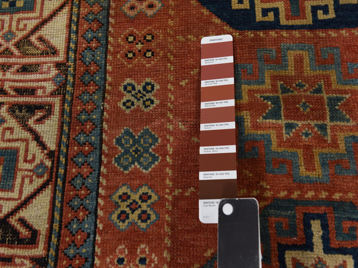 3'9" x 8'4" Vintage Hand Knotted Red Wool Runner Oriental Rug - MOA10278374