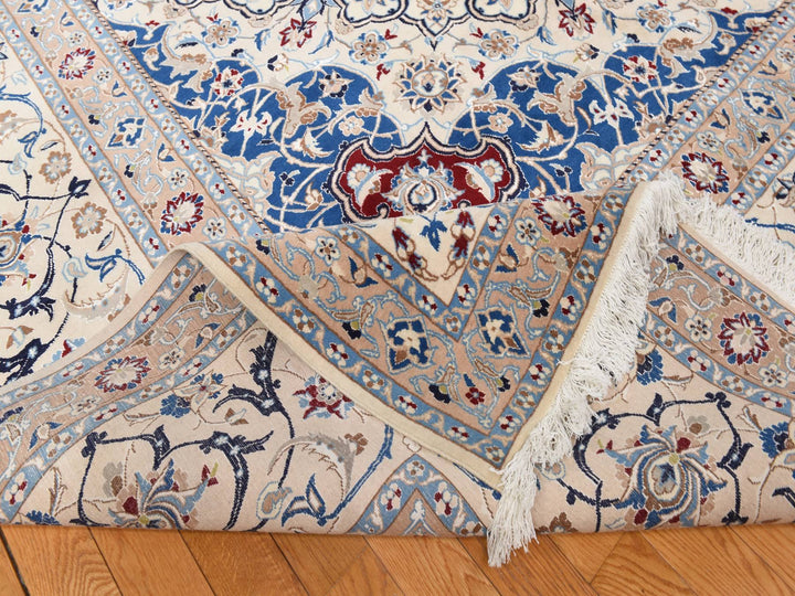13'7" x 20'7" New Hand Knotted Ivory Wool & Silk Rectangle Oriental Rug - MOA10278375