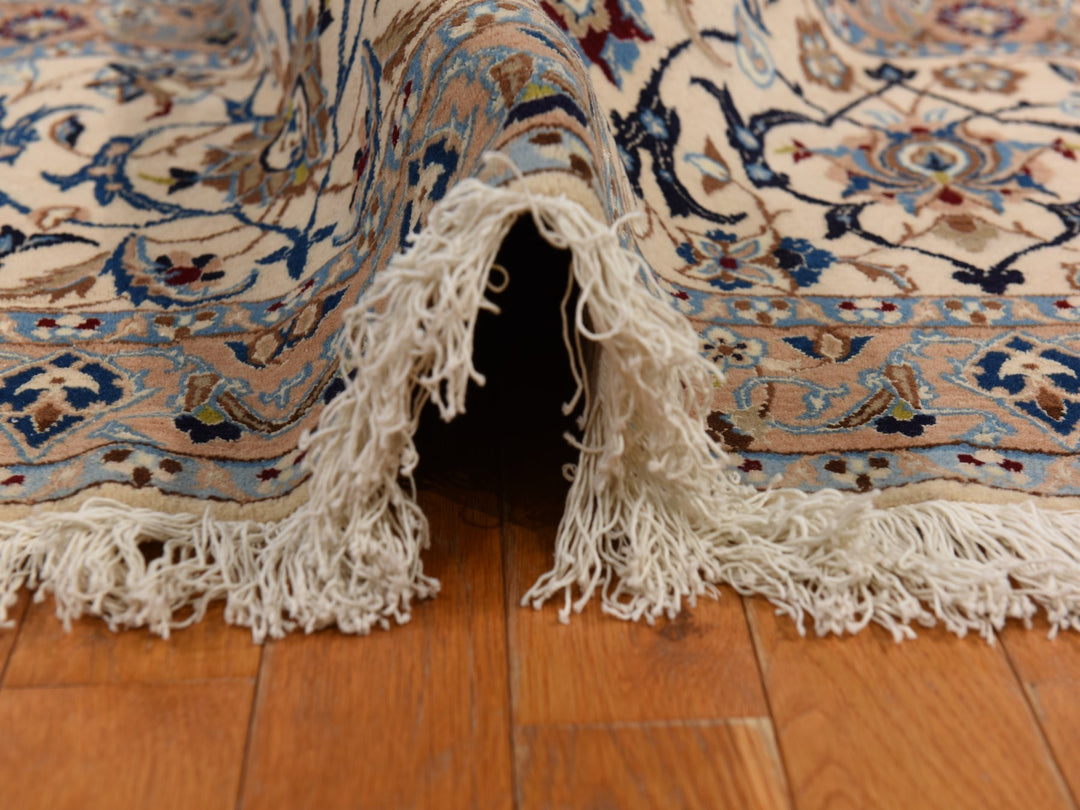 13'7" x 20'7" New Hand Knotted Ivory Wool & Silk Rectangle Oriental Rug - MOA10278375