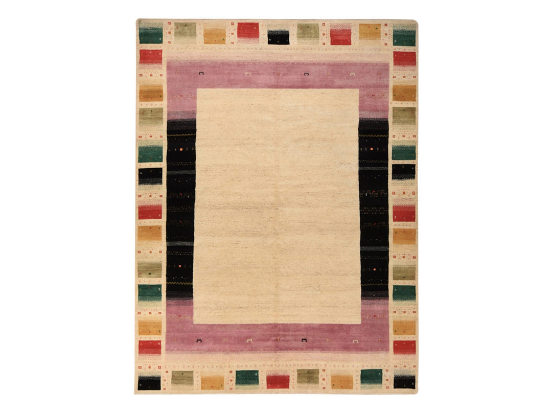 10'0" x 13'2" New Hand Knotted Ivory Wool Rectangle Oriental Rug - MOA10278376