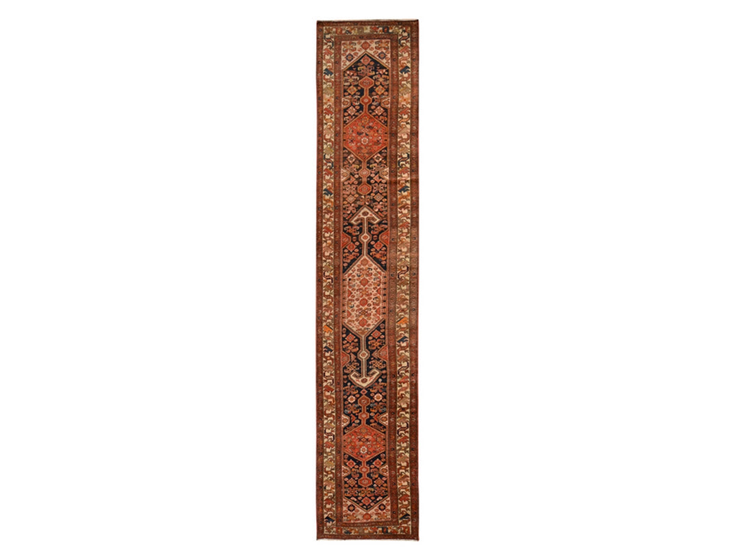 3'1" x 16'3" Vintage Hand Knotted Red Wool Runner Oriental Rug - MOA10278378
