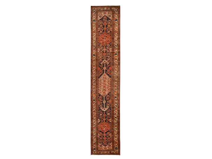 3'1" x 16'3" Vintage Hand Knotted Red Wool Runner Oriental Rug - MOA10278378