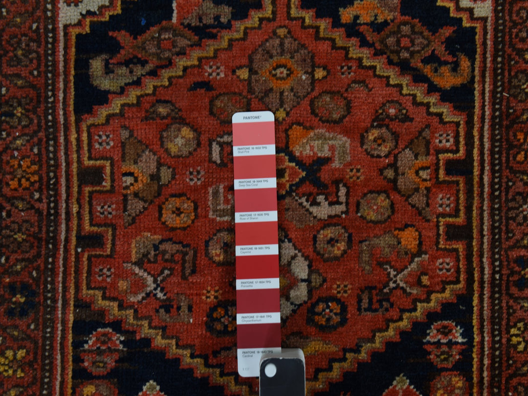 3'1" x 16'3" Vintage Hand Knotted Red Wool Runner Oriental Rug - MOA10278378