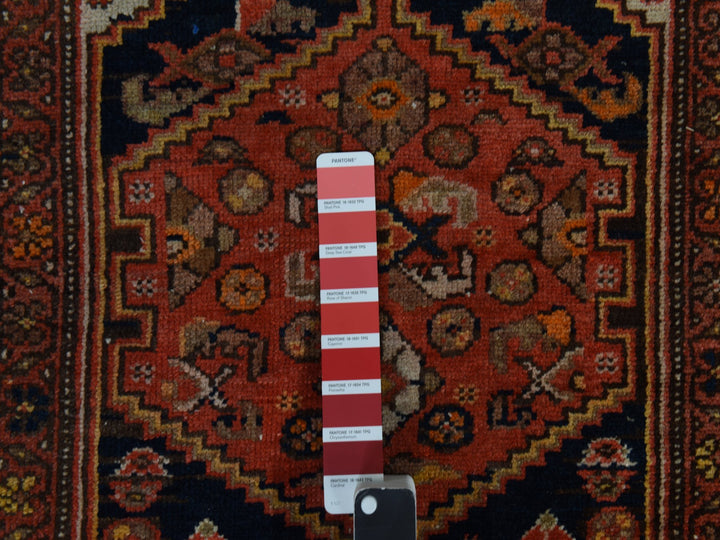 3'1" x 16'3" Vintage Hand Knotted Red Wool Runner Oriental Rug - MOA10278378