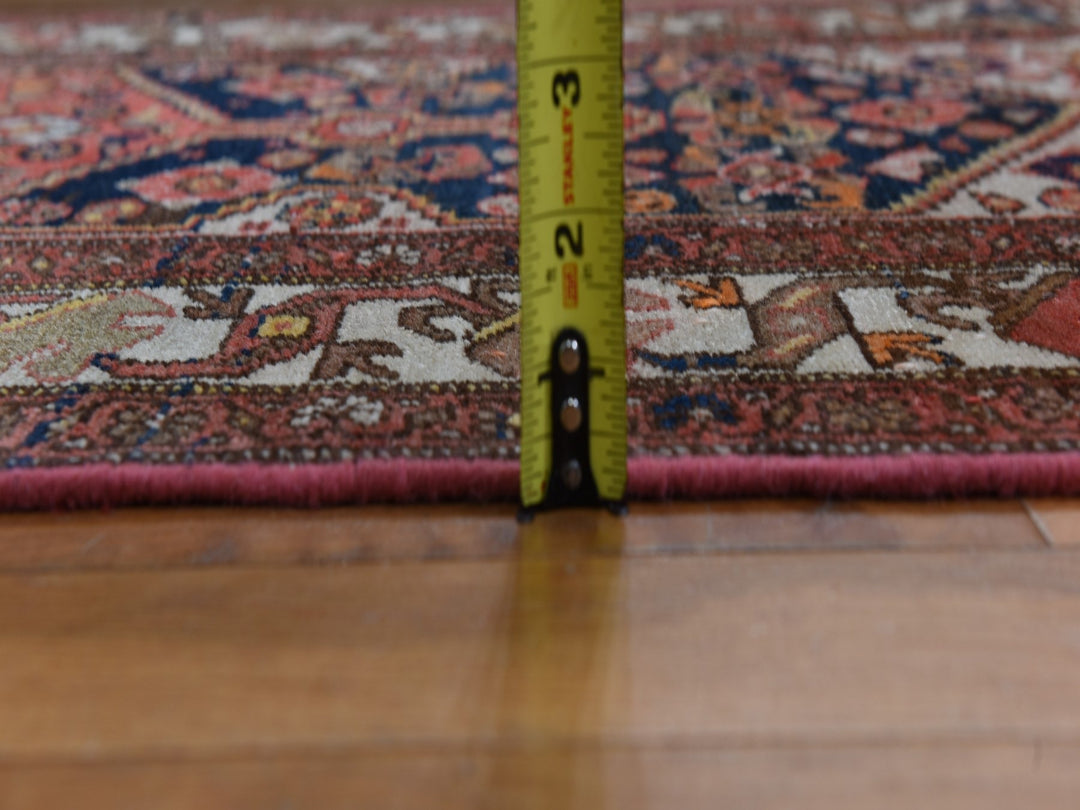 3'1" x 16'3" Vintage Hand Knotted Red Wool Runner Oriental Rug - MOA10278378