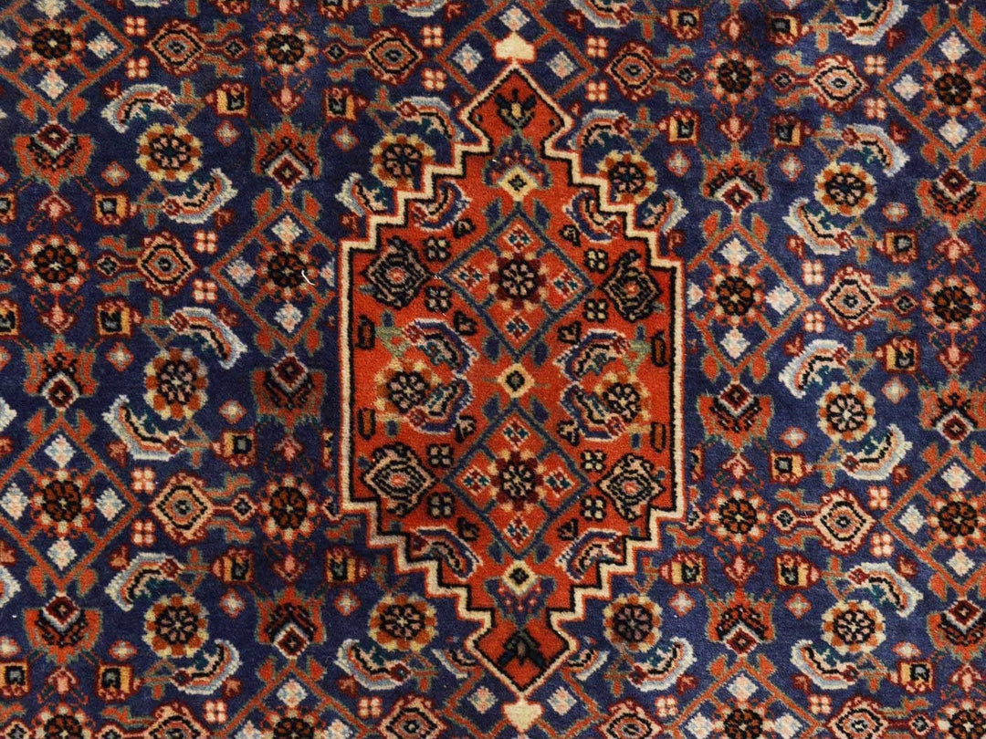 2'3" x 2'4" Vintage Hand Knotted Blue Wool Square Oriental Rug - MOA10278381