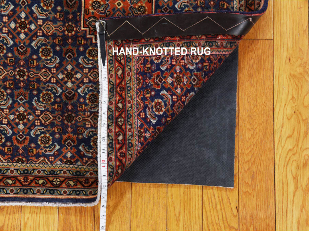 2'3" x 2'4" Vintage Hand Knotted Blue Wool Square Oriental Rug - MOA10278381