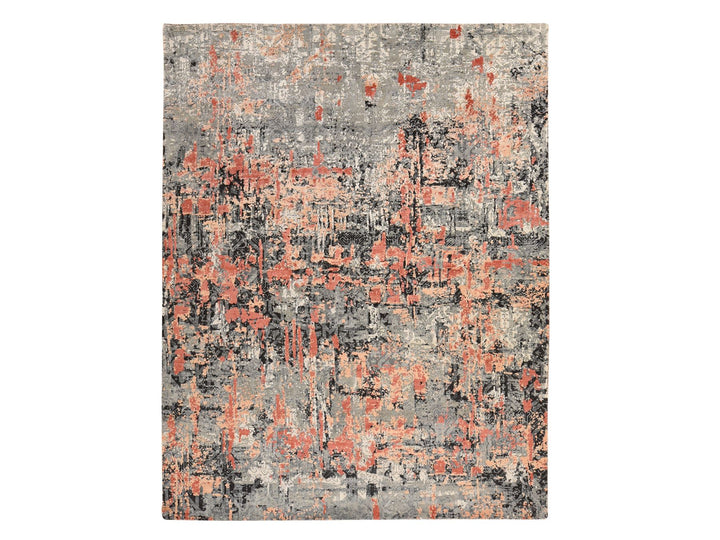 7'9" x 10'1" New Hand Knotted Red Wool Rectangle Oriental Rug - MOA10278389