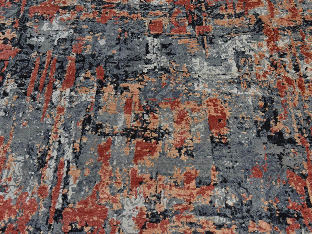 7'9" x 10'1" New Hand Knotted Red Wool Rectangle Oriental Rug - MOA10278389