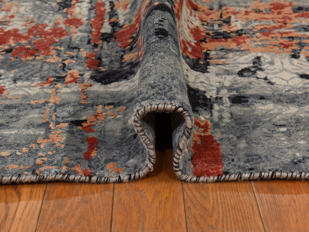 7'9" x 10'1" New Hand Knotted Red Wool Rectangle Oriental Rug - MOA10278389