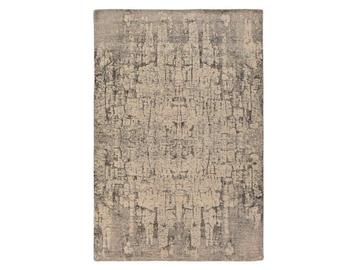 6'0" x 9'0" New Hand Knotted Grey Wool Rectangle Oriental Rug - MOA10278390
