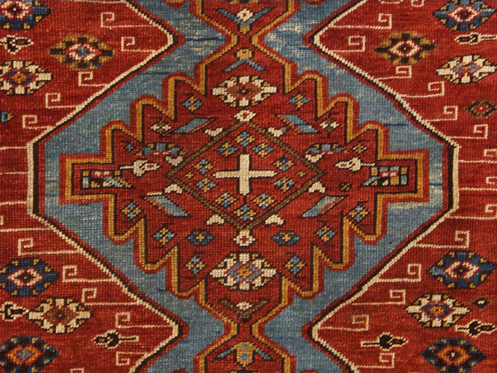 3'10" x 5'7" Vintage Hand Knotted Red Wool Rectangle Oriental Rug - MOA10278394