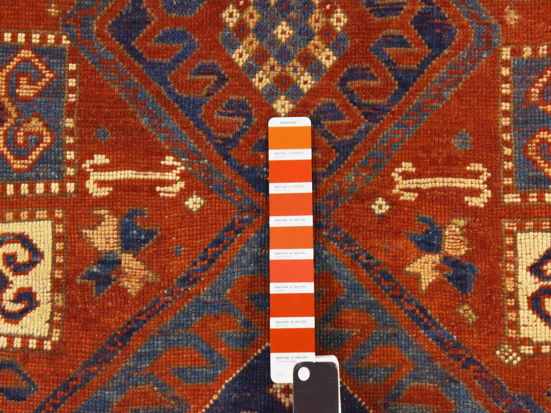 4'3" x 6'3" Vintage Hand Knotted Red Wool Rectangle Oriental Rug - MOA10278395