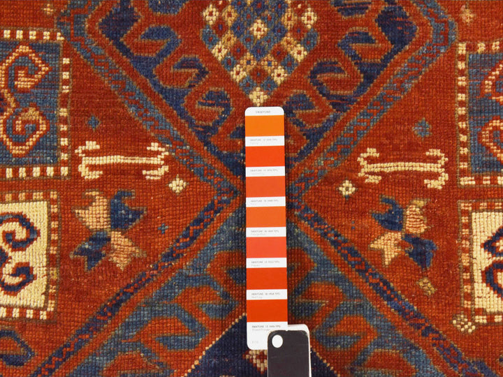 4'3" x 6'3" Vintage Hand Knotted Red Wool Rectangle Oriental Rug - MOA10278395