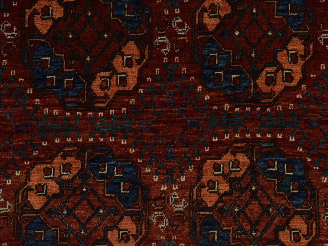 3'6" x 5'1" New Hand Knotted Red Wool Rectangle Oriental Rug - MOA10278396