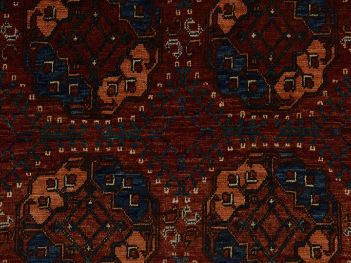 3'6" x 5'1" New Hand Knotted Red Wool Rectangle Oriental Rug - MOA10278396