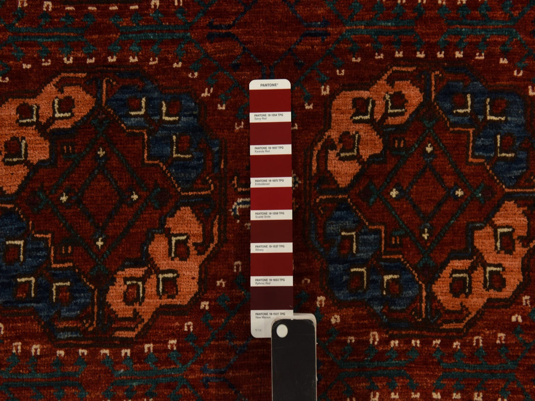 3'6" x 5'1" New Hand Knotted Red Wool Rectangle Oriental Rug - MOA10278396