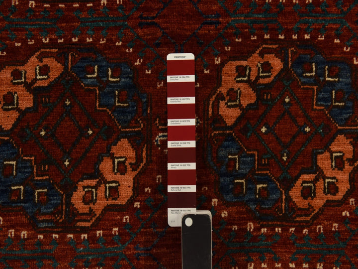 3'6" x 5'1" New Hand Knotted Red Wool Rectangle Oriental Rug - MOA10278396