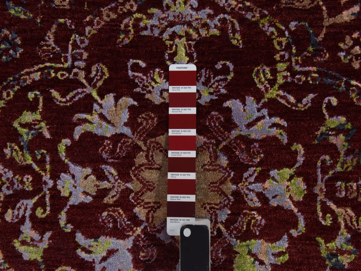 3'0" x 5'1" New Hand Knotted Red Wool & Silk Rectangle Oriental Rug - MOA10278397