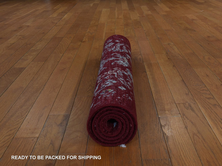 3'0" x 5'1" New Hand Knotted Red Wool & Silk Rectangle Oriental Rug - MOA10278397