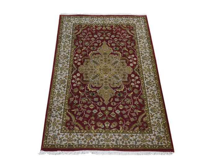 3'0" x 5'0" New Hand Knotted Red Wool Rectangle Oriental Rug - MOA10278398