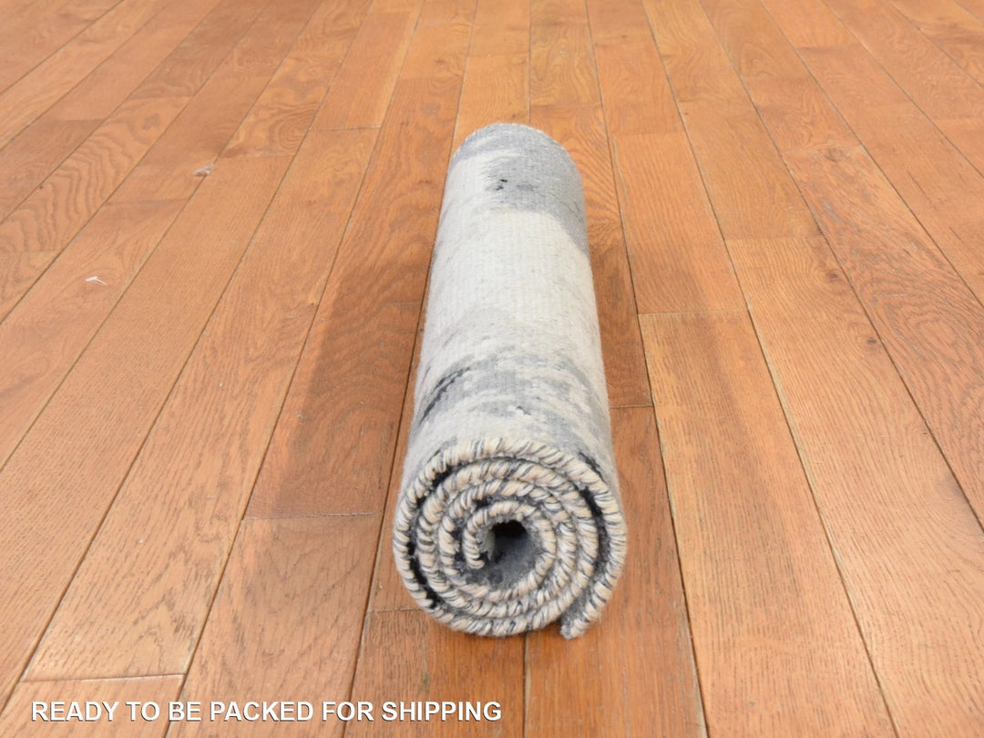 2'0" x 3'0" New Hand Knotted Black Wool & Silk Rectangle Oriental Rug - MOA10278402