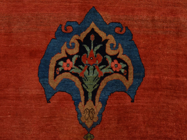 13'6" x 19'2" Vintage Hand Knotted Red Wool Rectangle Oriental Rug - MOA10278412