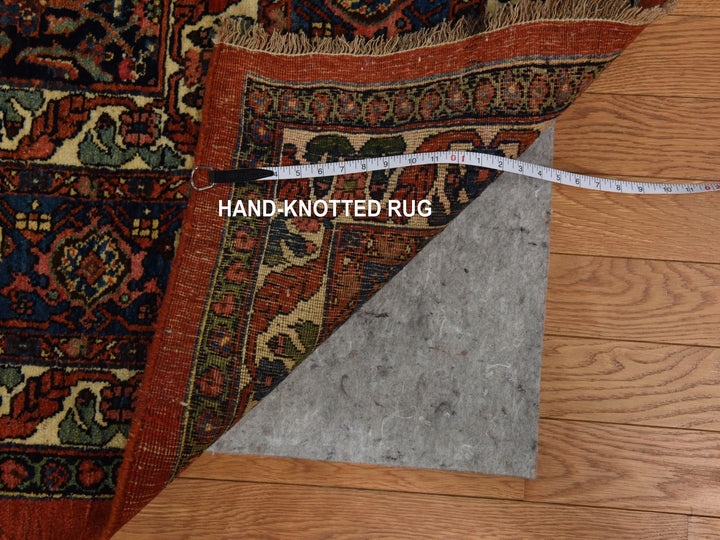 13'6" x 19'2" Vintage Hand Knotted Red Wool Rectangle Oriental Rug - MOA10278412