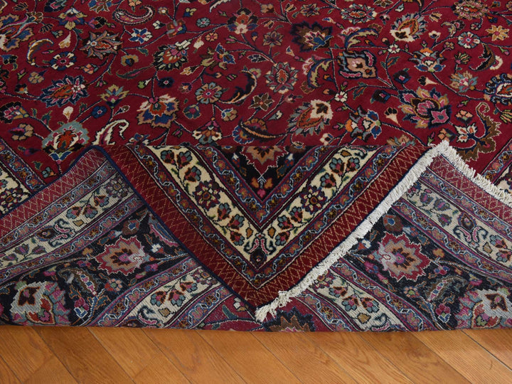 9'9" x 12'10" Vintage Hand Knotted Red Wool Rectangle Oriental Rug - MOA10278413