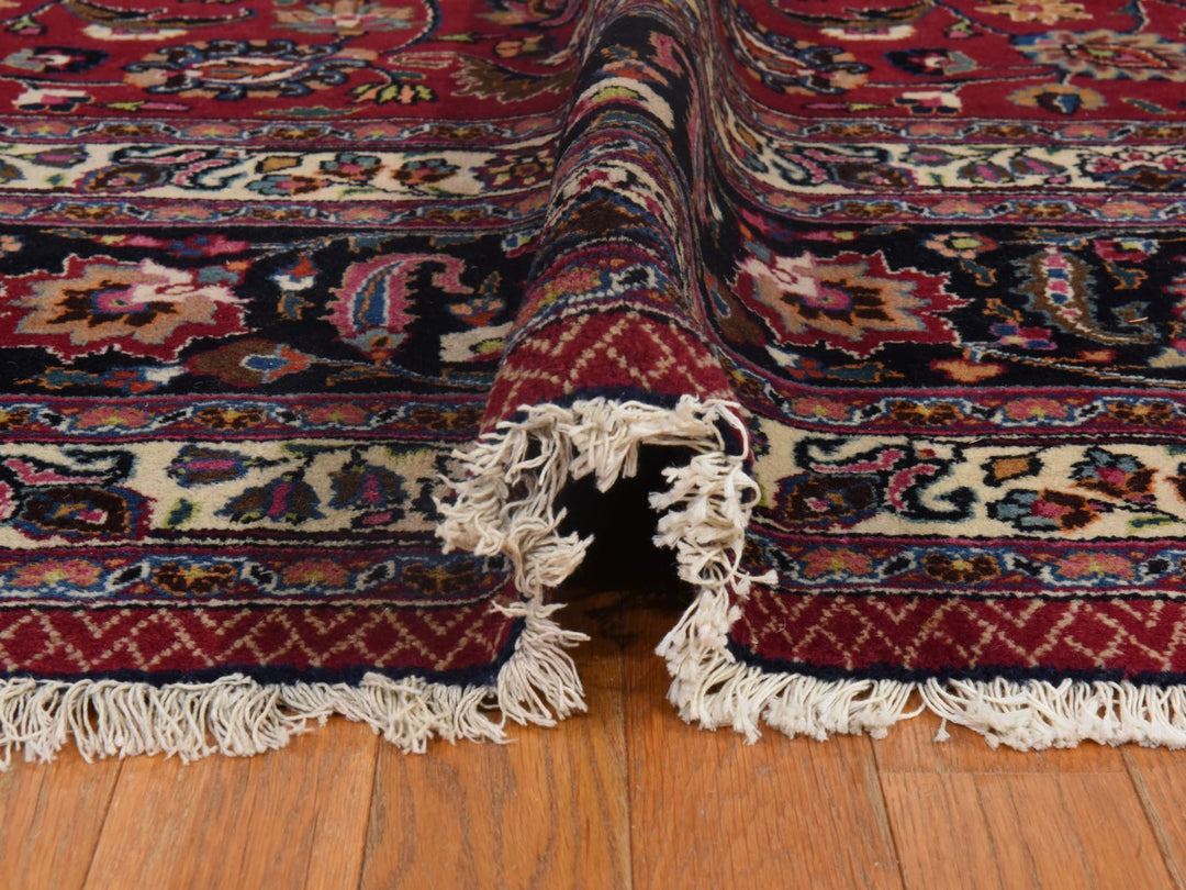 9'9" x 12'10" Vintage Hand Knotted Red Wool Rectangle Oriental Rug - MOA10278413